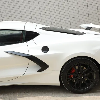 20-23 Corvette C8 Rear Triangle Shutter ABS Carbon Fiber 2-Piece Set (Manual Convertible Version)