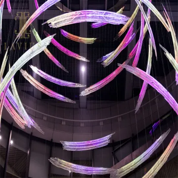 Big size fashion plum crystal shopping mall chandelier