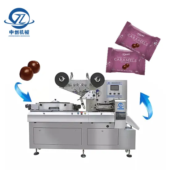 High Speed Chocolate Malt Ball Cookies Marshmallow Bag Wrapping Machine