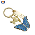 Metal butterfly shape keychain for anniversary gift