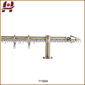 F119204 metal iron aluminium stainless steel brass plated plain twisted extensible telescopic window curtain poles rods pipes