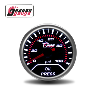 DRAGON GAUGE 2" Car Motorcycle Needle Pointer Oil Pressure Gauge - 100 PSI, 52mm, Universal 12V (6146T)