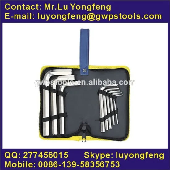 Nickel-Plated allen key set in canvas bag