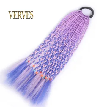 10 Piece Synthetic Hair Ties Gradient Crochet Braid 12 inch Colorful Hair-Ring Braid Ponytail Braided Drawstring Ponytail