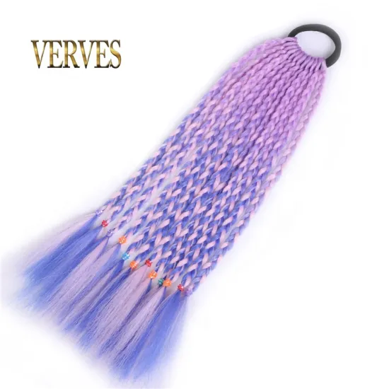 10 Piece Synthetic Hair Ties Gradient Crochet Braid 12 inch Colorful Hair-Ring Braid Ponytail Braided Drawstring Ponytail