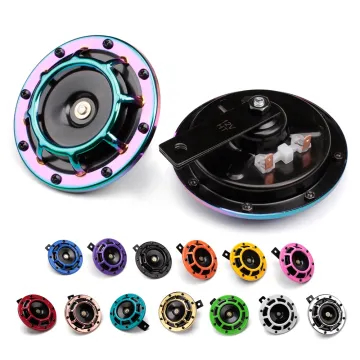 12V Electric Waterproof Truck Pickup Motorcycle Loud Siren Horn with Dual Round Grille Bass Disc Horn