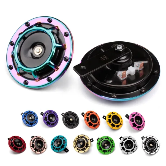 12V Electric Waterproof Truck Pickup Motorcycle Loud Siren Horn with Dual Round Grille Bass Disc Horn