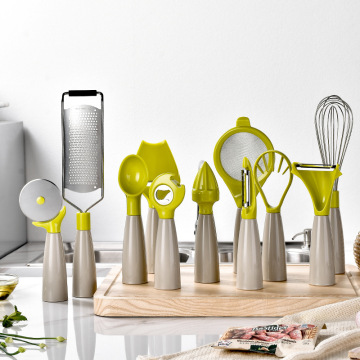Set aksesori dapur rumah hijau zaitun disesuaikan dengan alat dan alat 11 pcs