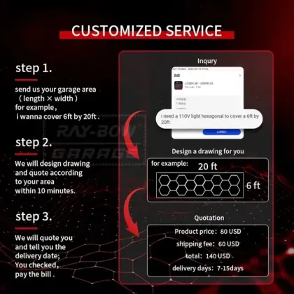 Hexagonal LED Garage Lighting Grid System
