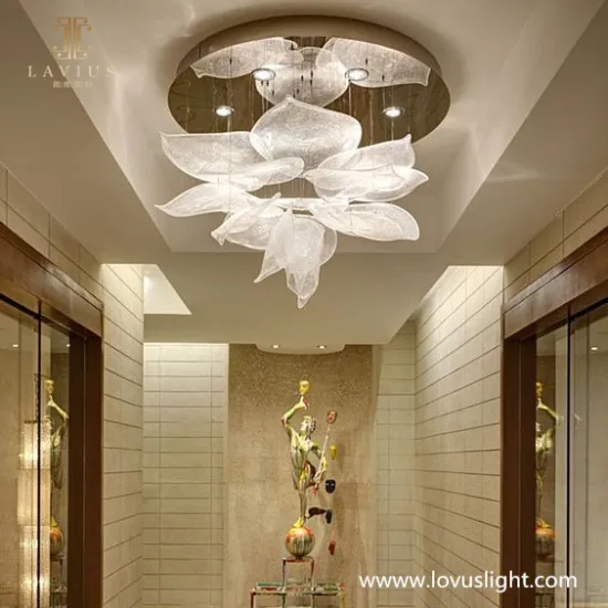 Flower crystal shape custom chandelier hotel lobby reception decoration chandelier