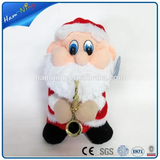 Nanjing factory plush christmas gift dancing santa claus with Sax