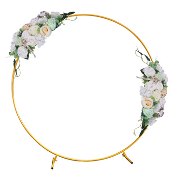 White Metal Circle Balloon Arch Frame for Wedding, Birthday Party Decorations