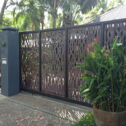 Wood grain corrugated decorative wall panel