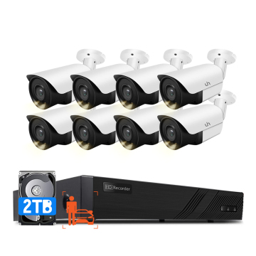 8CH 4K NVR Kit with 6MP Bullet IP Camera, Two-Way Audio, 8 HDDs (2TB each), and H.265 - Latest Security System Camera Network NVR Kit