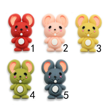 Cartoon Mouse Flatback Resin Crafts Artificial Animal Decoration Kawaii Keychain Ornament Handmade Art Decor