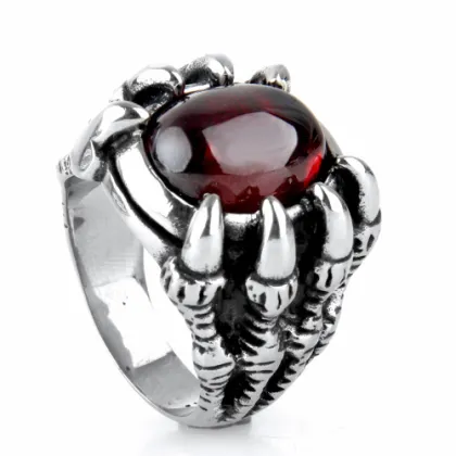 Red gemstone Dragon claws rings for adults