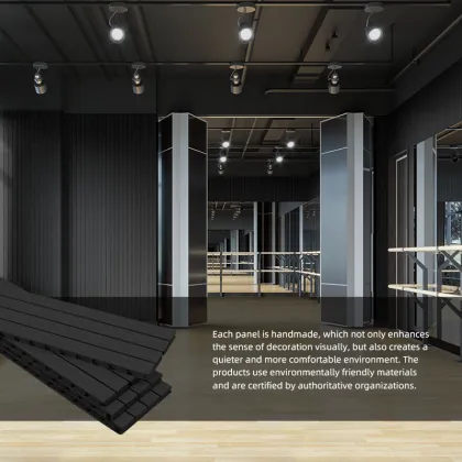 Dance Studio Grooved Sound Absorbing Wood Panels