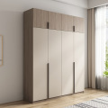 Modern and simple four-door solid wood wardrobe