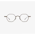 Hexagon Frame Memory Titanium Brown Designer Glasses