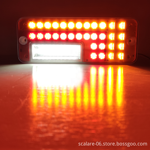 9.7\" Multi-Purpose Truck Tail Light with 39 LED Strikingly Bright White, Red, and Amber Lights