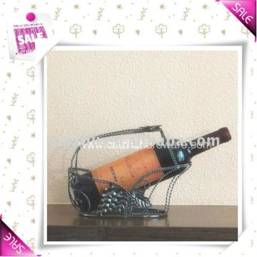Classic handmade metal novelty wine bottle holder decorative for wholesale