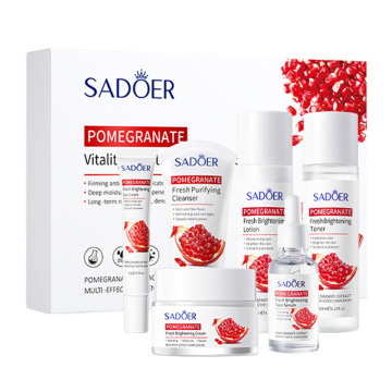 Private Label Pomegranate Whitening Hydrating Anti-Aging Firming Skin Care Set