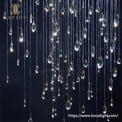 Handmade gold brass glass chandelier for villa living room dinning room