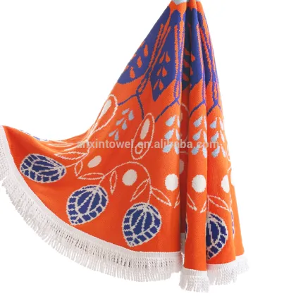 China Suppliers OEM Round Bach Towels with Fringe ,Round Blankets