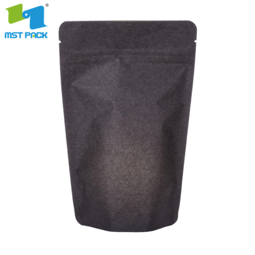 kraft paper stand up resealable foil pouch with window