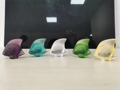 French Luxury Art Deco Baccarat Crystal Angelfish Minuta Fish Ornament with Custom Logo - Decorative Gift in Color Gift Box