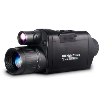 High-Definition 1080p Infrared Night Vision Scope with Large Screen, Optical Zoom, and Long-Lasting WiFi Camera in Black
