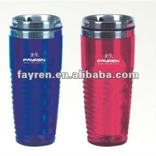 15oz Outer plastic and inner stainless steel auto mug