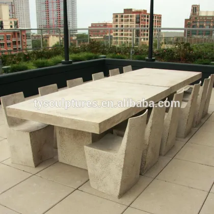 Outdoor garden stone chair and table