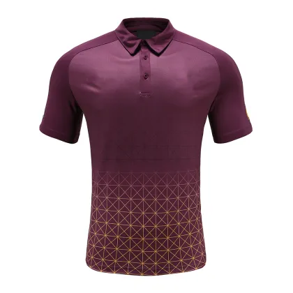Mens Dry Fit Rugby Wear Polo Shirt Plaid