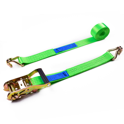 1.5" 3T 38mm Plastic Handle Buckle Cargo Tensioner Lashing Ratchet Straps With 1.5 Inch Double J Hooks