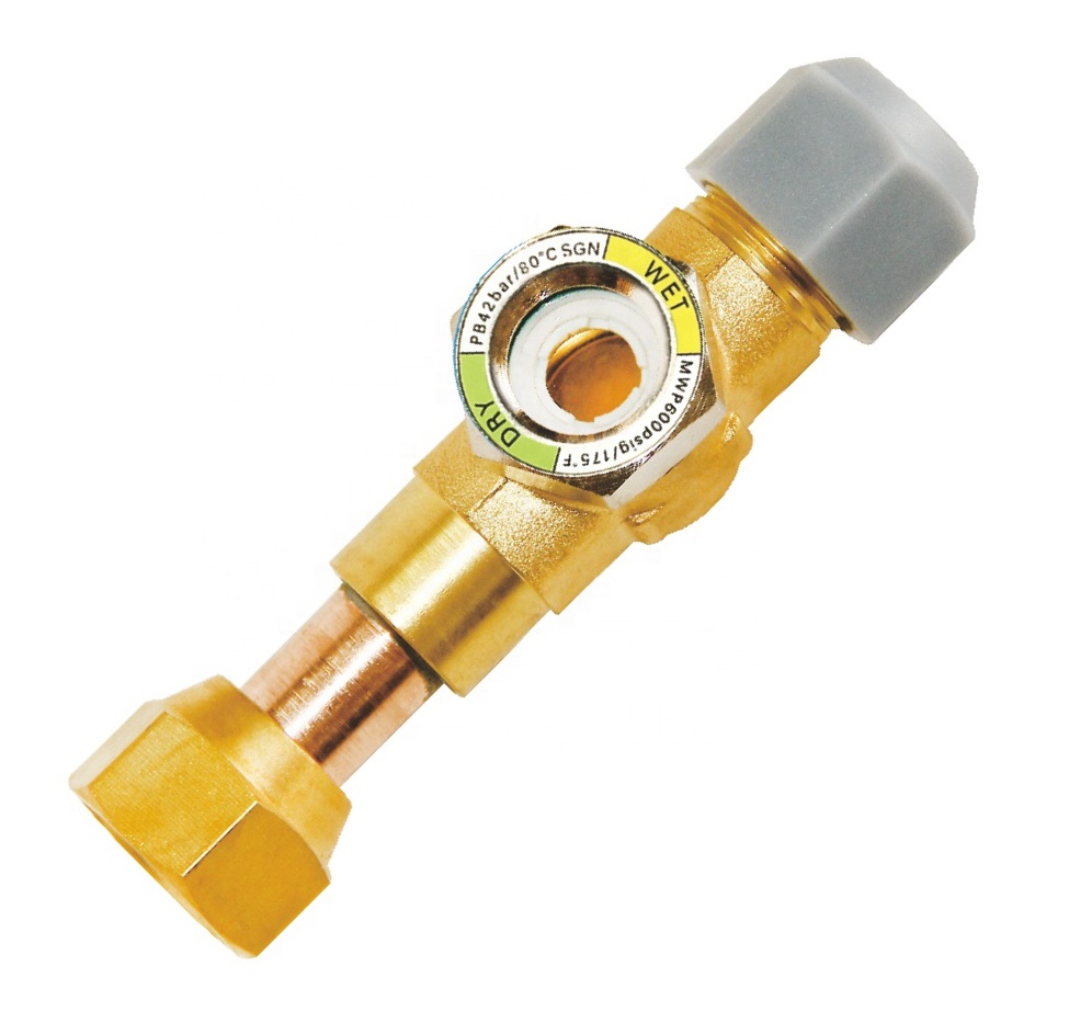 Refrigeration SGN-SAE Solder Welding copper Brass Flare Oil Level HVAC system ODF R134a R22 R410 Sight Glass