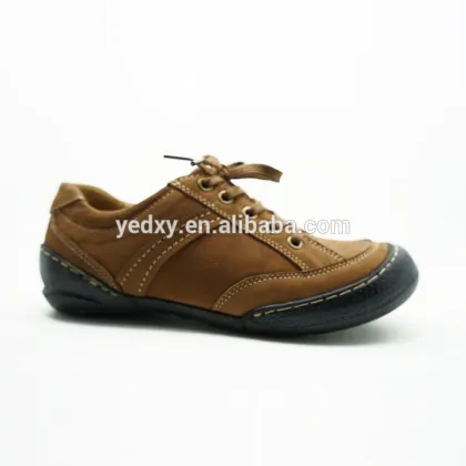 lace up comfortable soft rubber sole children genuine leather sports shoes