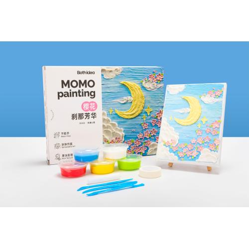 모모 페인팅 스타일의 생생한 오일 진흙 예술