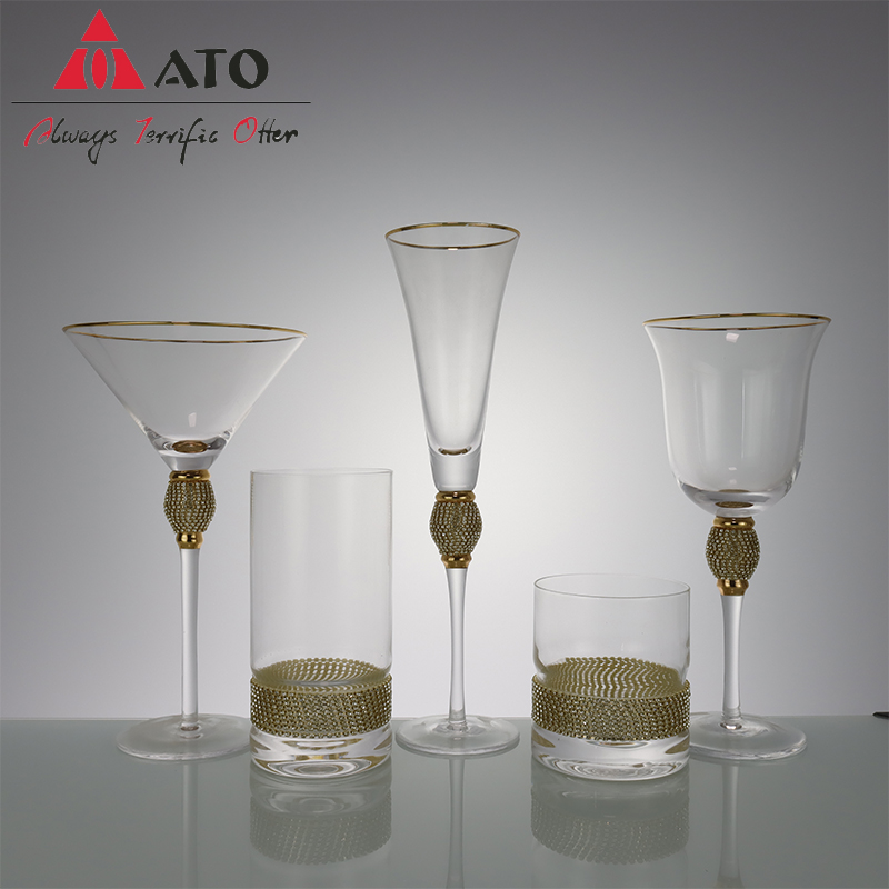 ATO Diamond Glass Champagner wiederverwendbares Glas