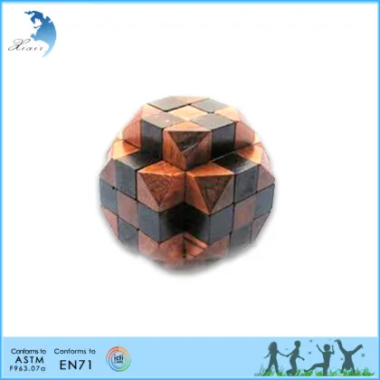 IQ Intelligent Puzzle Kongming Lock Brain Teaser Wooden 3D Football Puzzle