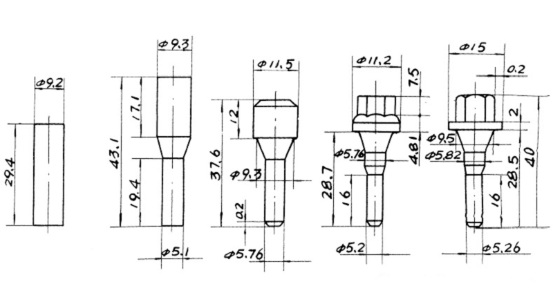 Collection of Hexagon Small Flange Bolt Cold Heading Processes