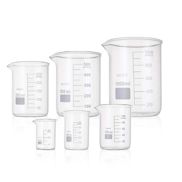 200 ml di becher di vetro borosilicato 3,3 con beccuccio