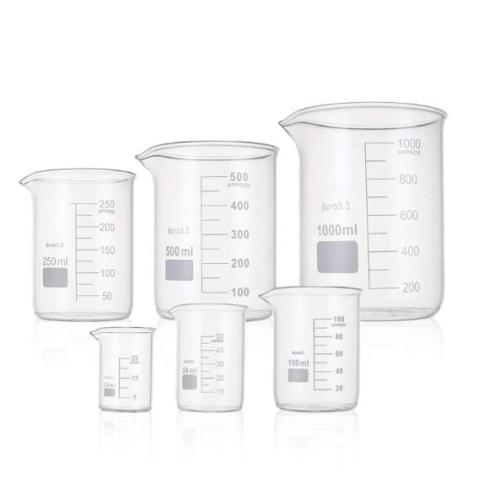 200ml borosilicate 3.3 bikar kaca dengan spout