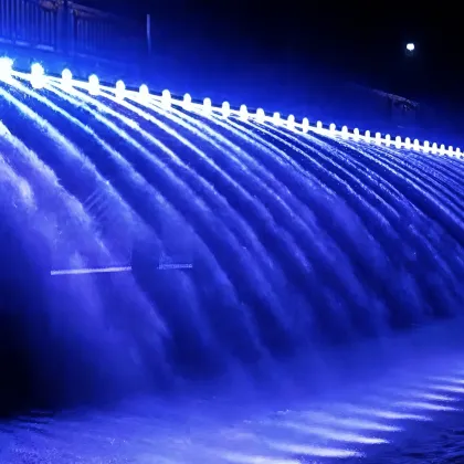 Scenic area bridge fountain