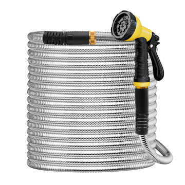 Multi-Function Stainless Steel Garden Hose with Water Gun: Ideal for Car Washing, Watering, and More