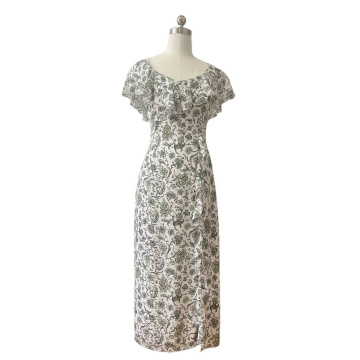 Women GGT Ruffle-Trim Maxi Dress