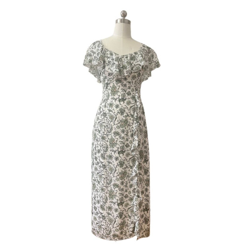 Women GGT Ruffle-Trim Maxi Dress