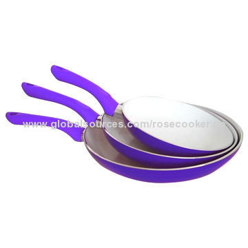 3-piece Frying Pan, Ceramic-coated, Made of Aluminum, SGS-marked