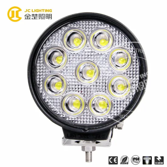 Led spot beam 27w 12v auto led light work light with magnet base for 4WD,SUV,UTV,ATV,Tractor,Trailer
