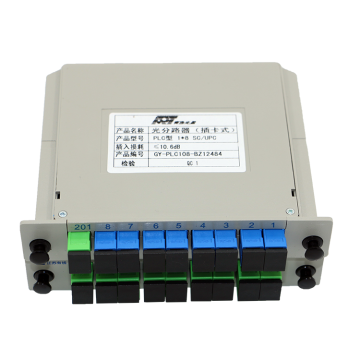 APT Fiber Optic PLC Splitter 1x8 Plugin Cassette Type for FTTH Telecom